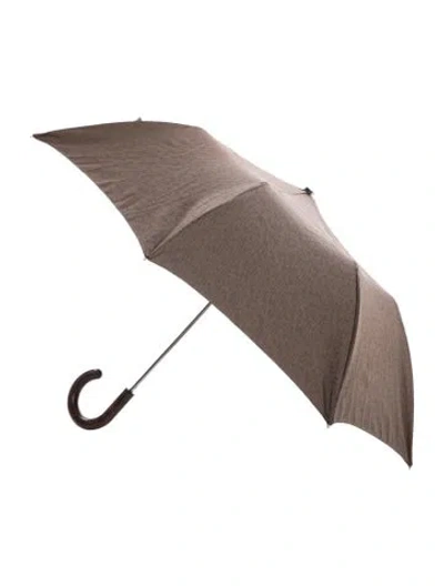 Pre-owned Hermes Pluie De H Umbrella In Brown