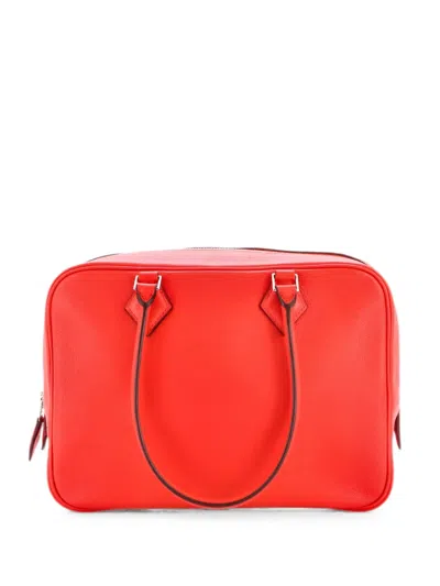 Pre-owned Hermes Plume Bag Evercolor 28 Satchel In Red