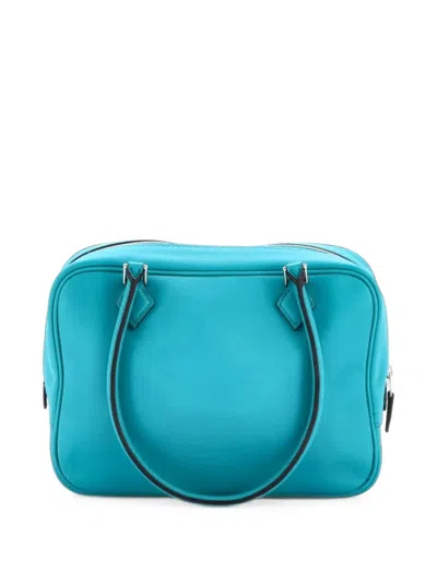 Pre-owned Hermes Plume Bag Swift 21 Satchel In Blue