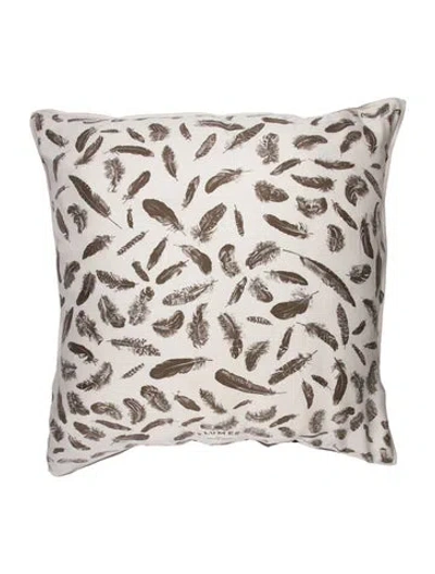 Pre-owned Hermes Plumes Silk Throw Pillow In White