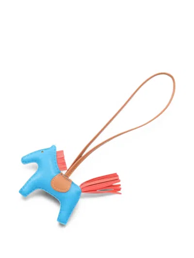 Pre-owned Hermes Pm 2010s Rodeo Bag Charm In Blue