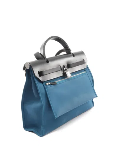 Pre-owned Hermes Pm 2017 Herbag Tote Bag In Blue