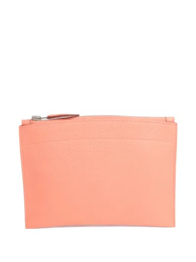 Pre-owned Hermes Pm Bazar Togo Leather Clutch Bag In Pink
