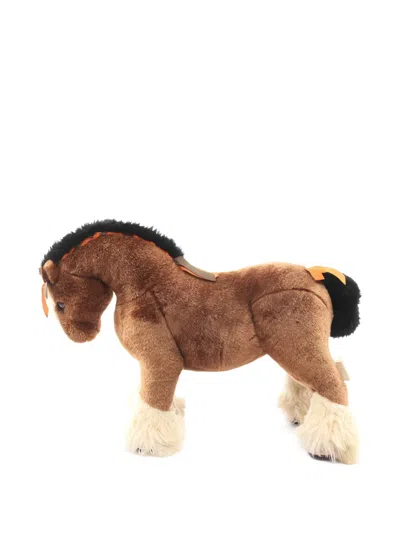 Pre-owned Hermes Pm Elmy Suede Toy In Brown