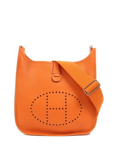 Hermes Pm Evelyne Leather Shoulder Bag In Orange