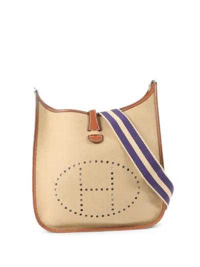 Pre-owned Hermes Pm Evelyne Shoulder Bag In Neutrals