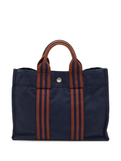 Pre-owned Hermes Pm Fourre Tout Tote Bag In Blue