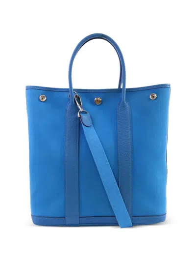 Pre-owned Hermes Pm Garden File Tote Bag In Blue