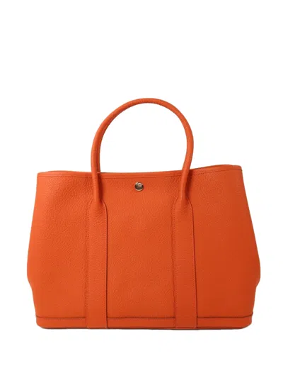 Pre-owned Hermes Pm Garden Party Handbag In Orange