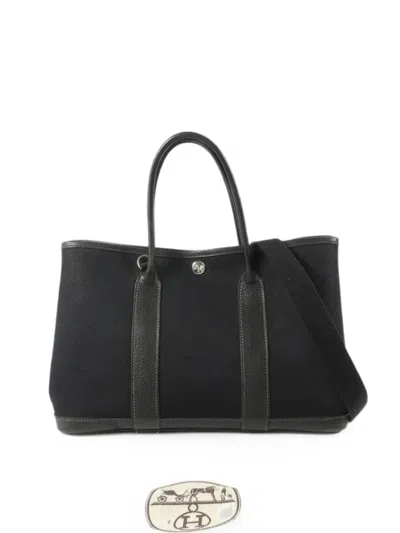 Hermes Pm Garden Party Tote Bag In Black