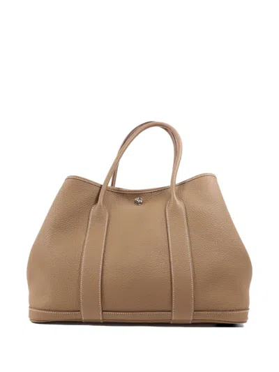 Pre-owned Hermes Pm Garden Party Tote Bag In Neutral