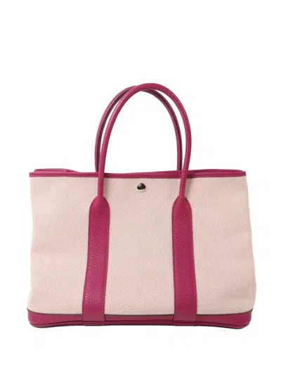 Pre-owned Hermes Pm Garden Party Tote Bag In Neutral