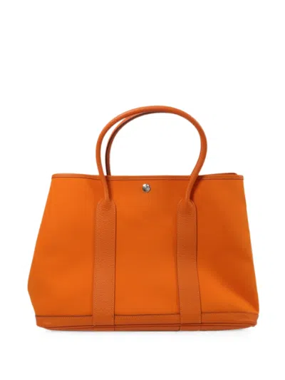 Pre-owned Hermes Pm Garden Party Tote Bag In Orange