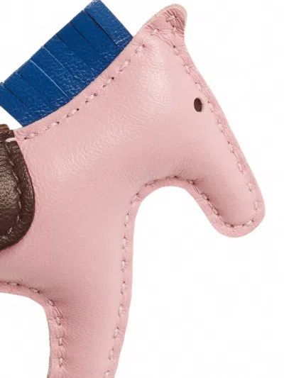 Pre-owned Hermes Pm Grigri Rodeo Bag Charm In Pink