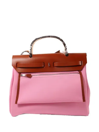 Pre-owned Hermes Pm Herbag Canva Bag In Pink
