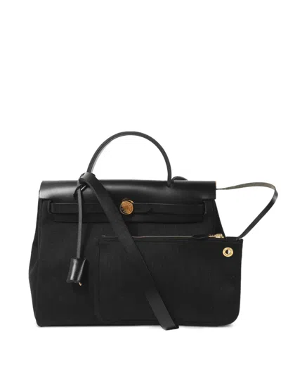 Pre-owned Hermes Pm Herbag Logo-detail Tote Bag In Black