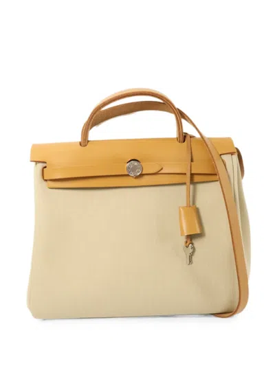 Pre-owned Hermes Pm Herbag Shoulder Bag In Neutral
