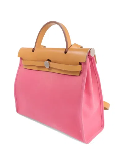 Pre-owned Hermes Pm Herbag Tote Bag In Pink