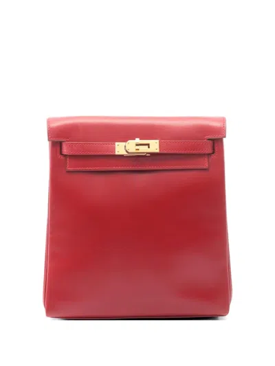 Pre-owned Hermes Pm Kelly Ad Backpack In Red