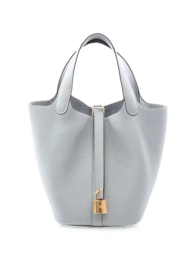 Pre-owned Hermes Pm Picotan Lock Handbag In Blue
