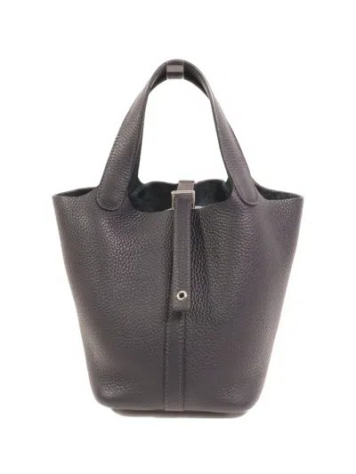 Pre-owned Hermes Pm Picotin Lock Tote Bag In Blue