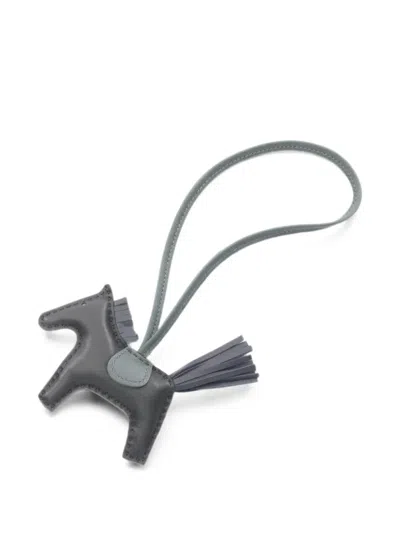 Pre-owned Hermes Pm Rodeo Bag Charm In Black