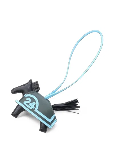 Pre-owned Hermes Pm Rodeo Bag Charm In Black