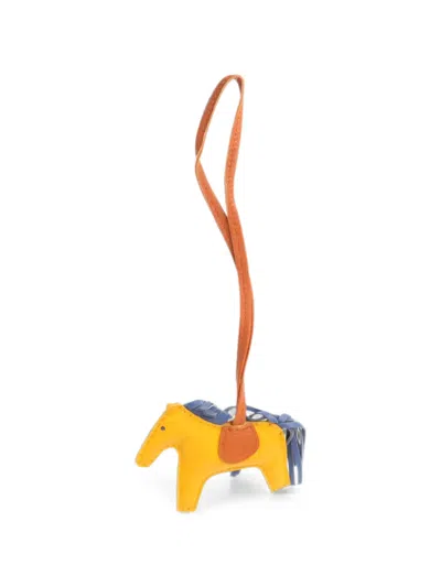 Pre-owned Hermes Pm Rodeo Bag Charm In Yellow