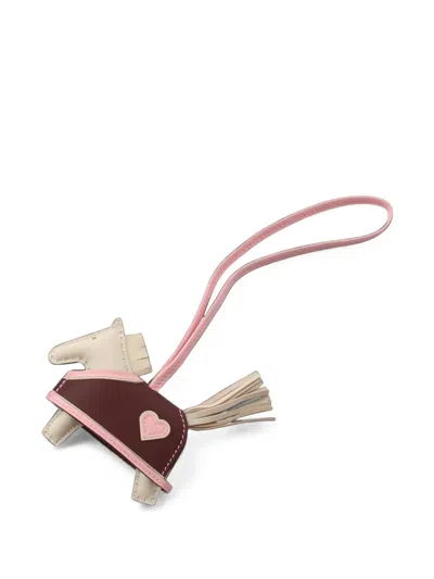 Pre-owned Hermes Pm Rodeo Cœur Bag Charm In Brown