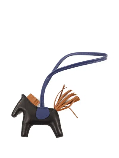 Pre-owned Hermes Pm Rodeo Horse Bag Charm In Black
