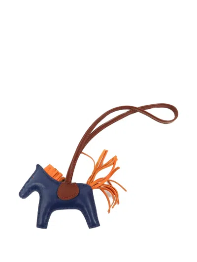 Pre-owned Hermes Pm Rodeo Horse Bag Charm In Blue