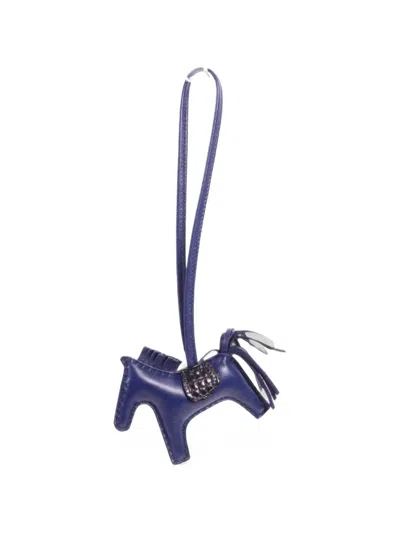 Pre-owned Hermes Pm Rodeo Horse Bag Charm In Blue