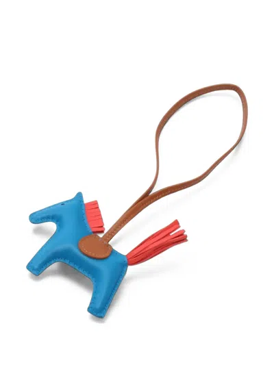 Pre-owned Hermes Pm Rodeo Horse Bag Charm In Blue