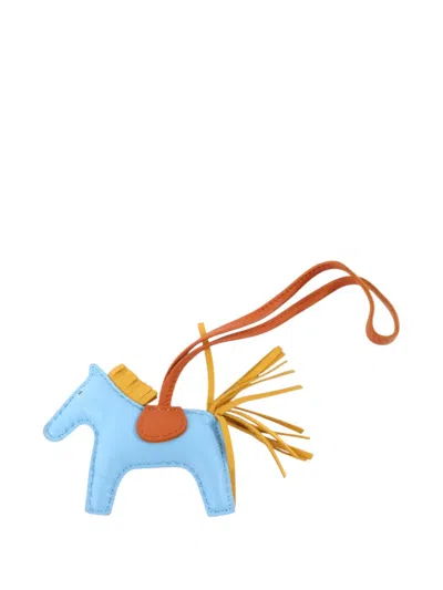 Pre-owned Hermes Pm Rodeo Horse Bag Charm In Blue