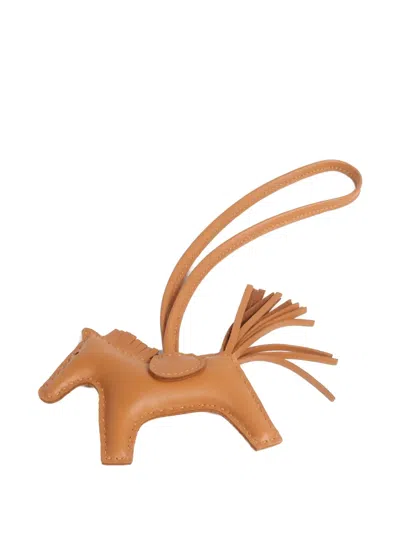 Pre-owned Hermes Pm Rodeo Horse Bag Charm In Neutral