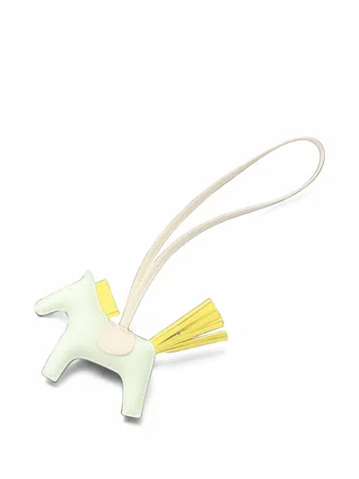 Pre-owned Hermes Pm Rodeo Horse Bag Charm In Neutrals