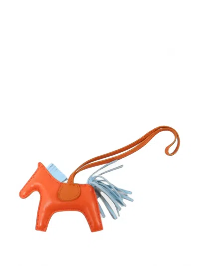 Pre-owned Hermes Pm Rodeo Horse Bag Charm In Orange