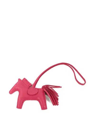 Pre-owned Hermes Pm Rodeo Horse Bag Charm In Pink