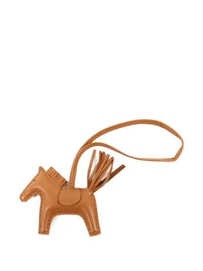 Pre-owned Hermes Pm Rodeo Horse Charm In Neutral