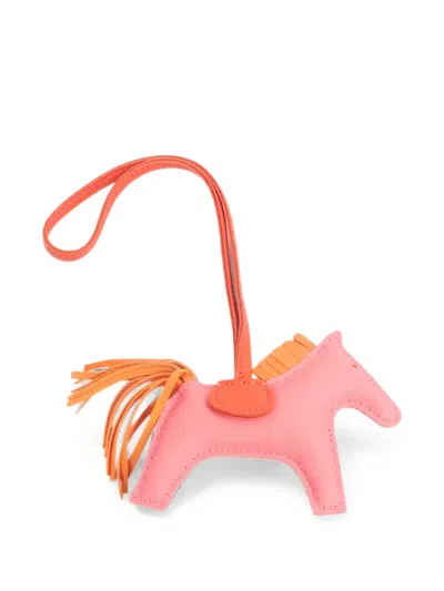 Pre-owned Hermes Pm Rodeo Horse Charm In Pink