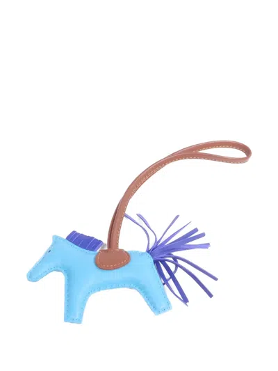 Pre-owned Hermes Pm Rodeo Horse-motif Charm In Blue