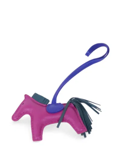 Pre-owned Hermes Pm Rodeo Horse-shape Charm In Pink