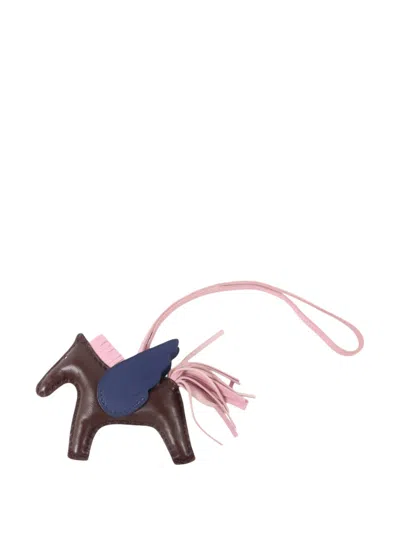 Pre-owned Hermes Pm Rodeo Pegase Bag Charm In Brown