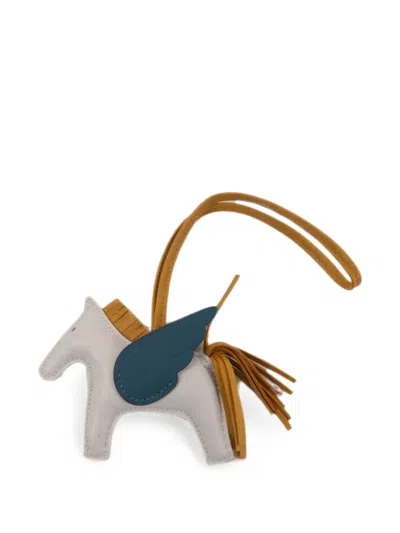 Pre-owned Hermes Pm Rodeo Pegase Horse-shape Charm In Gray