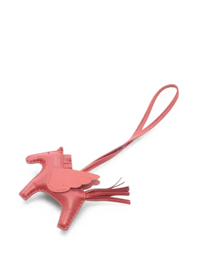 Pre-owned Hermes Pm Rodeo Pegasus Bag Charm In Red