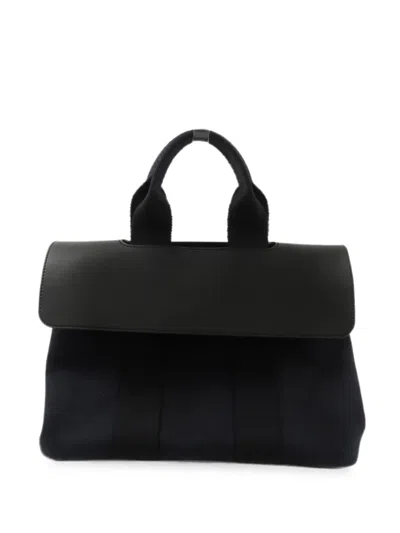 Pre-owned Hermes Pm Valparaiso Canvas Tote Bag In Black
