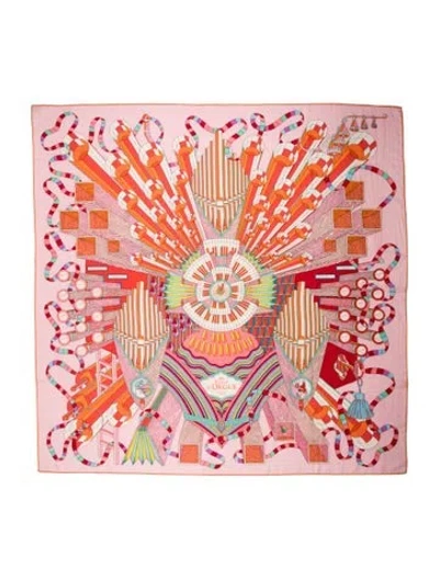 Pre-owned Hermes Point D'orgue Silk Shawl W/ Tags In Multi