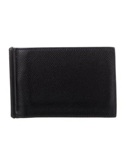 Pre-owned Hermes Poker Bifold Wallet In Black