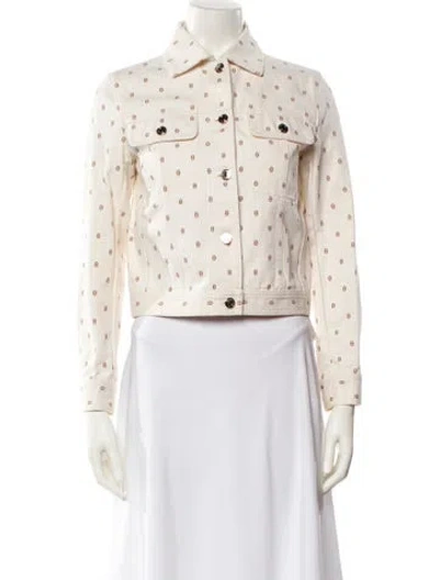 Pre-owned Hermes Polka Dot Print Jacket In Neutral