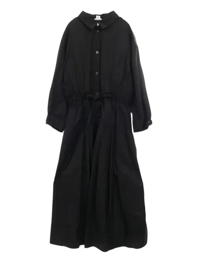 Pre-owned Hermes Polo-collar Maxi Dress In Black